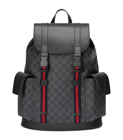 gucci supreme gg backpack|black gucci backpack for men.